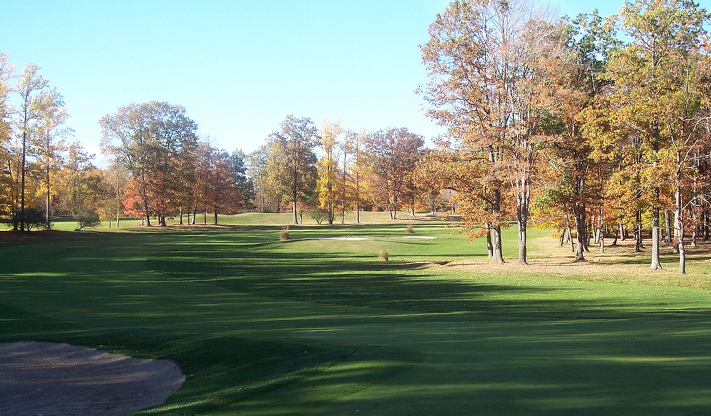 Treasure Lake Silver Golf Course number 10 green looking back at the fairway. Treasure Lake - Dubois, PA