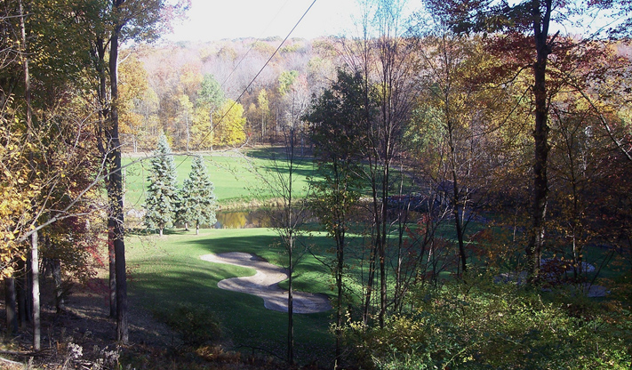 Treasure Lake Silver Golf Course number 14 green and fairway from number 13 fairway. Treasure Lake - Dubois, PA